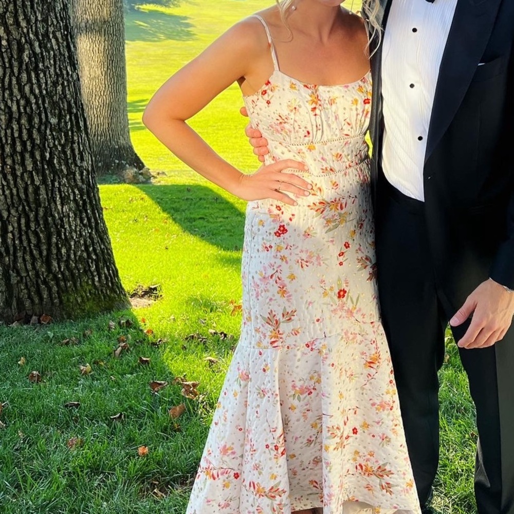 ML MONIQUE LHUILLIER Jacquard Midi Dress Size 6